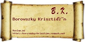 Borovszky Krisztián névjegykártya