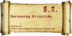 Borovszky Krisztián névjegykártya