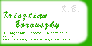krisztian borovszky business card